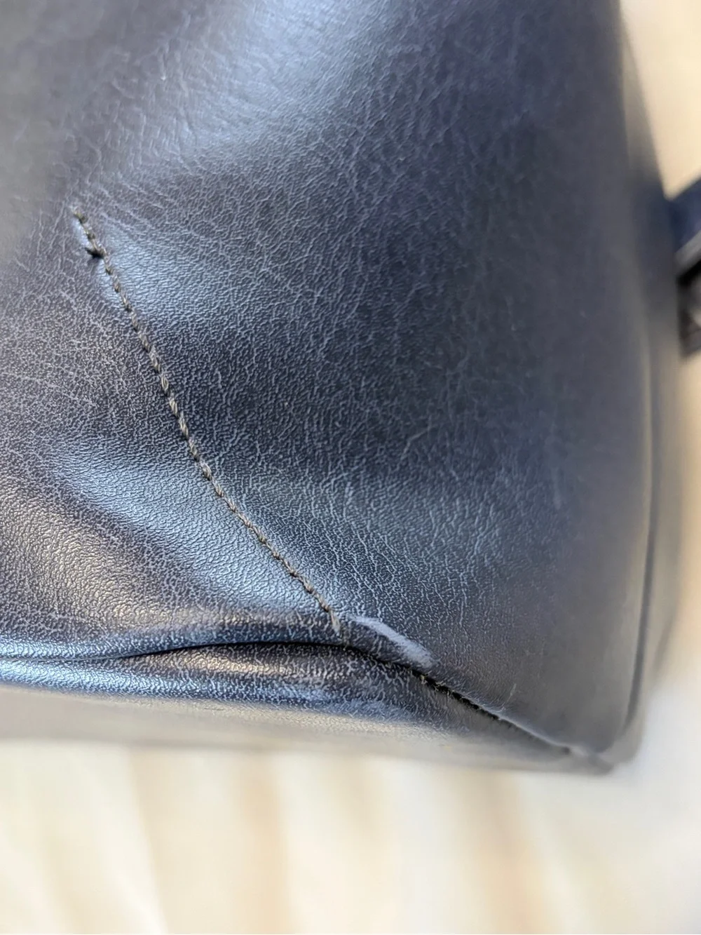 Matt & Nat Vegan Leather Navy Work Tote Shoulder Bag Adjustable Strap